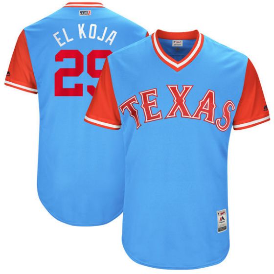 Men Texas Rangers 29 El koja Light Blue New Rush Limited MLB Jerseys